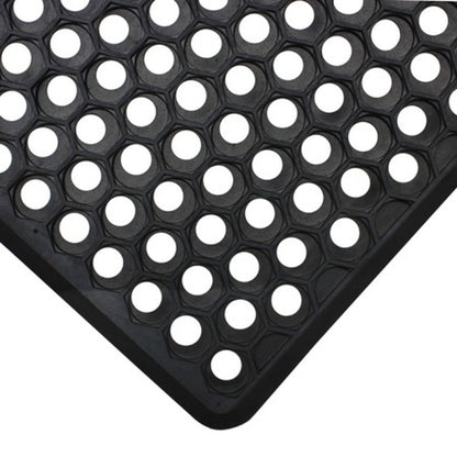 JVL Door Mat Honeycomb Outdoor Rubber Ring 40 x 60 cm
