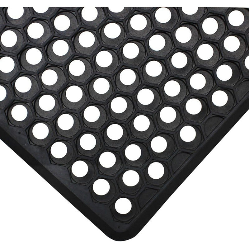 JVL Door Mat Honeycomb Outdoor Rubber Ring 40 x 60 cm