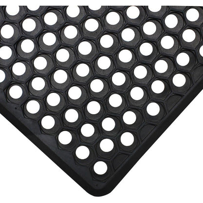 JVL Door Mat Honeycomb Outdoor Rubber Ring 40 x 60 cm