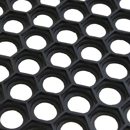 JVL Door Mat Honeycomb Outdoor Rubber Ring 40 x 60 cm