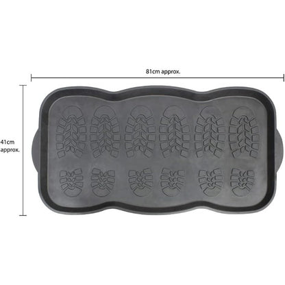 JVL Shoe & Boot Drip Tray Door Mat, Rubber 41 x 81cm