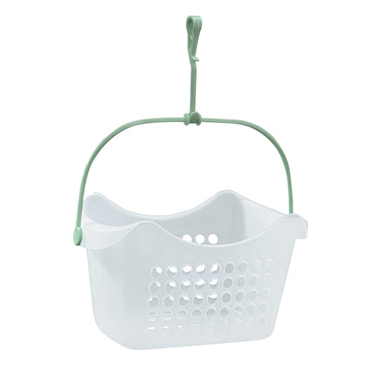 JVL Peg Basket Plastic Hanging / Clothes Pegs Clear / Aqua