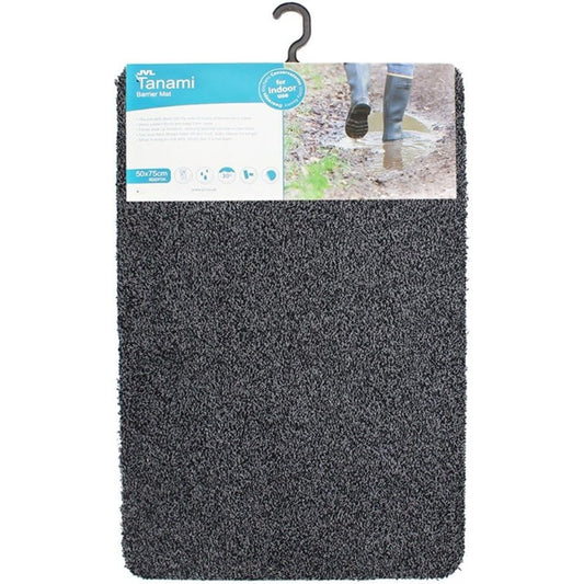 JVL Tanami Machine Washable Barrier DoorMat Door Mat Charcoal 50 x 75 cm