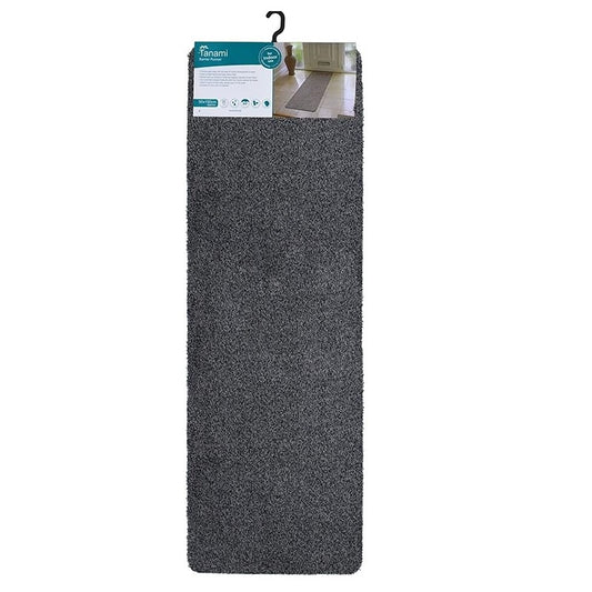 JVL Door Mat Runner Hall Doormat 50cm x Tanami Machine Washable Charcoal 150cm