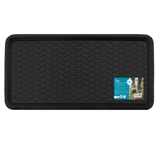 JVL Opus Moulded Rubber Boot Tray Mat,,, Pack of 1 Door Mat Black 41x81cm