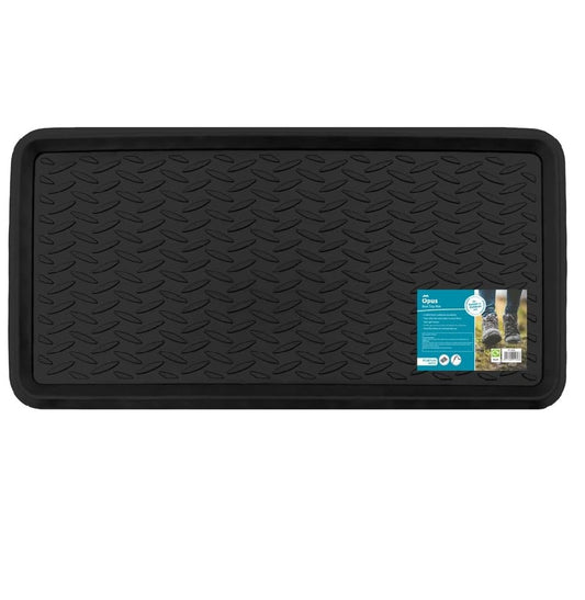 JVL Opus Moulded Rubber Boot Tray Mat, 41x81cm, Black , Pack of 1