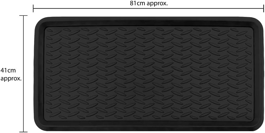 JVL Opus Moulded Rubber Boot Tray Mat, 41x81cm, Black , Pack of 1