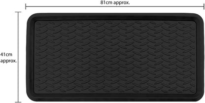 JVL Opus Moulded Rubber Boot Tray Mat, 41x81cm, Black , Pack of 1