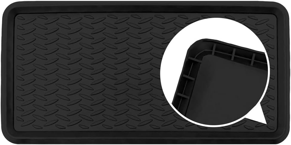 JVL Opus Moulded Rubber Boot Tray Mat, 41x81cm, Black , Pack of 1