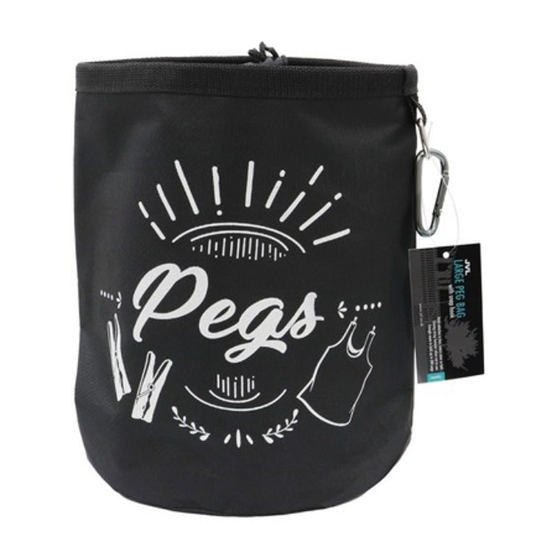 JVL Large Waterproof Peg Bag with Drawstring Closure & Hanging Snap Hook