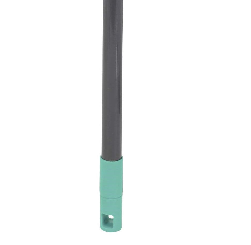 JVL Indoor Extendable Rubber Bristle Brush Broom with Squeegee, Turquoise/Grey