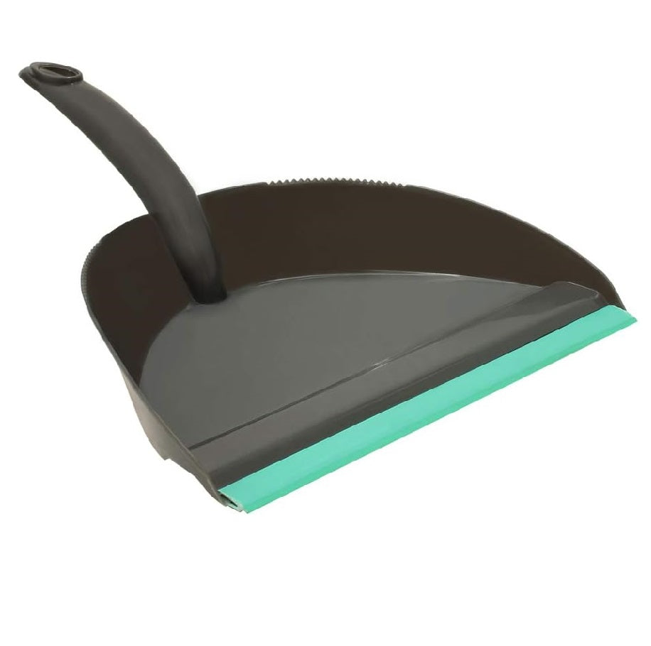JVL Dustpan and Bristle Brush Set, Grey/Turquoise