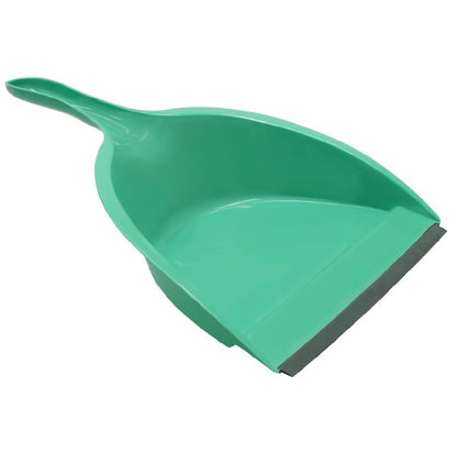 JVL Rubber Grip Dustpan and Bristle Brush Set, Turquoise/Grey