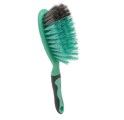 JVL Rubber Grip Dustpan and Bristle Brush Set, Turquoise/Grey