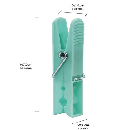 JVL Strong Hold Rust Resistant Plastic Pegs, Pack of 100 Clothes Pegs White / Aqua