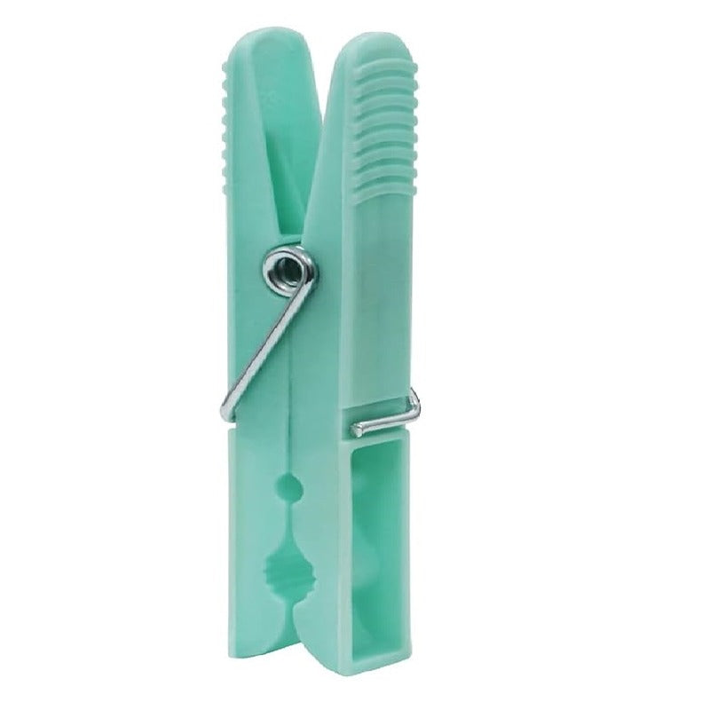 JVL Strong Hold Rust Resistant Plastic Pegs, Pack of 100 Clothes Pegs White / Aqua