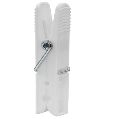 JVL Strong Hold Rust Resistant Plastic Pegs, Pack of 100 Clothes Pegs White / Aqua