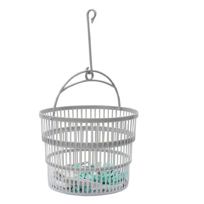 JVL Round Collapsible Peg basket with Plastic Pegs, Pack of 50, Multicolor, One Size, (19-217), Aqua Clothes Pegs White / Grey