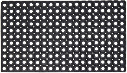 JVL Rondo Rubber Ring Heavy Duty Outdoor Contract Door Mat, Black, 50 x 100 cm