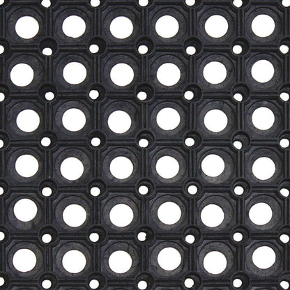 JVL Rondo Rubber Ring Heavy Duty Outdoor Contract Door Mat, Black, 50 x 100 cm