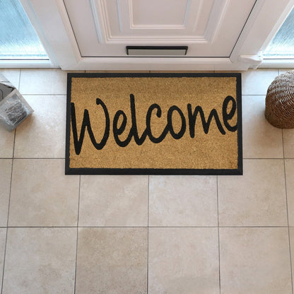 JVL Granite Coir Mat 40x70-Welcome