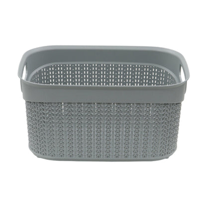 JVL Knit Design Loop 9L Plastic Storage Basket Colour: Grey