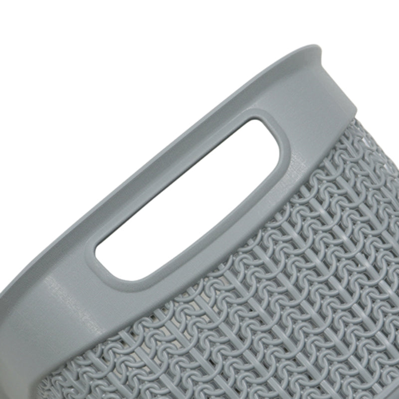 JVL Knit Design Loop 9L Plastic Storage Basket Colour: Grey