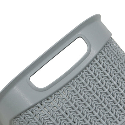 JVL Knit Design Loop 9L Plastic Storage Basket Colour: Grey