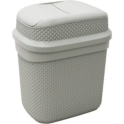 JVL Droplette Design Plastic Lidded Bin, 11L, 34 x 29 x 22cm approx.