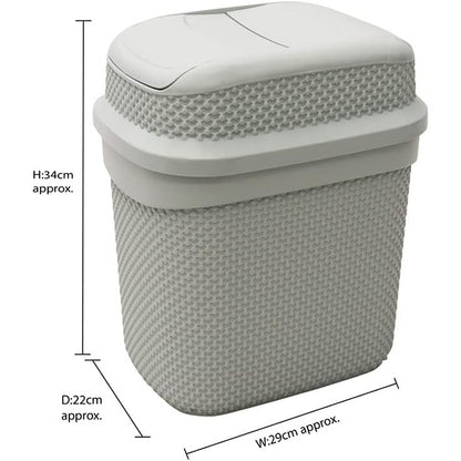 JVL Droplette Design Plastic Lidded Bin, 11L, 34 x 29 x 22cm approx.