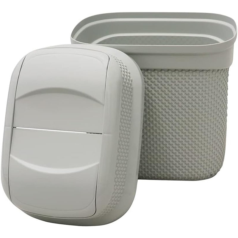 JVL Droplette Design Plastic Lidded Bin, 11L, 34 x 29 x 22cm approx.