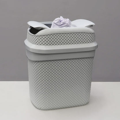 JVL Droplette Design Plastic Lidded Bin, 11L, 34 x 29 x 22cm approx.