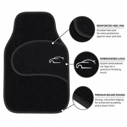 Calibre Car Mat Set 59x42cm 4pc carpet & rubber