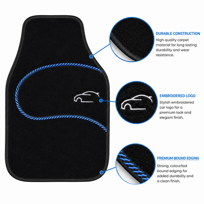 Calibre Car Mat Set 59x42cm 4pc carpet & rubber