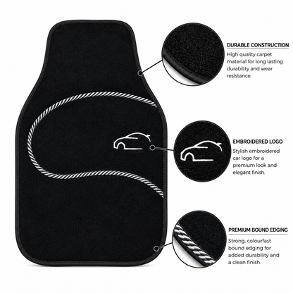 Calibre Car Mat Set 59x42cm 4pc carpet & rubber