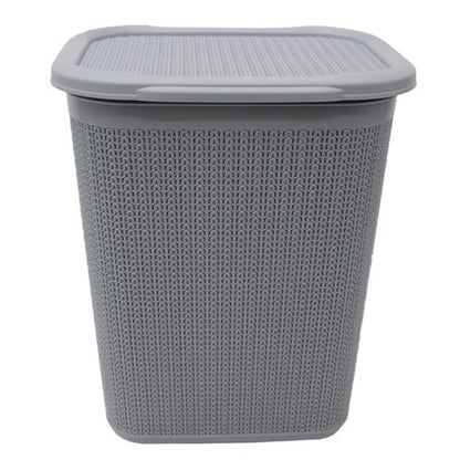 JVL Loop Laundry Basket Plastic Rectangular Lidded - 50 Litres