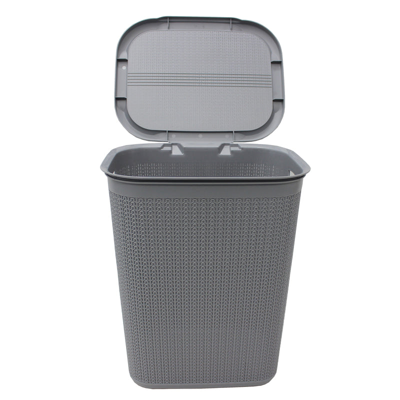 JVL Loop Laundry Basket Plastic Rectangular Lidded - 50 Litres