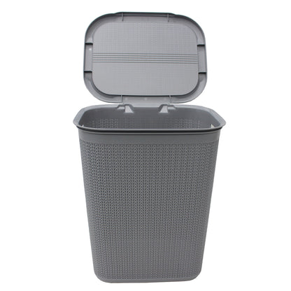 JVL Loop Laundry Basket Plastic Rectangular Lidded - 50 Litres