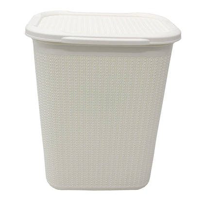 JVL Loop Laundry Basket Plastic Rectangular Lidded - 50 Litres