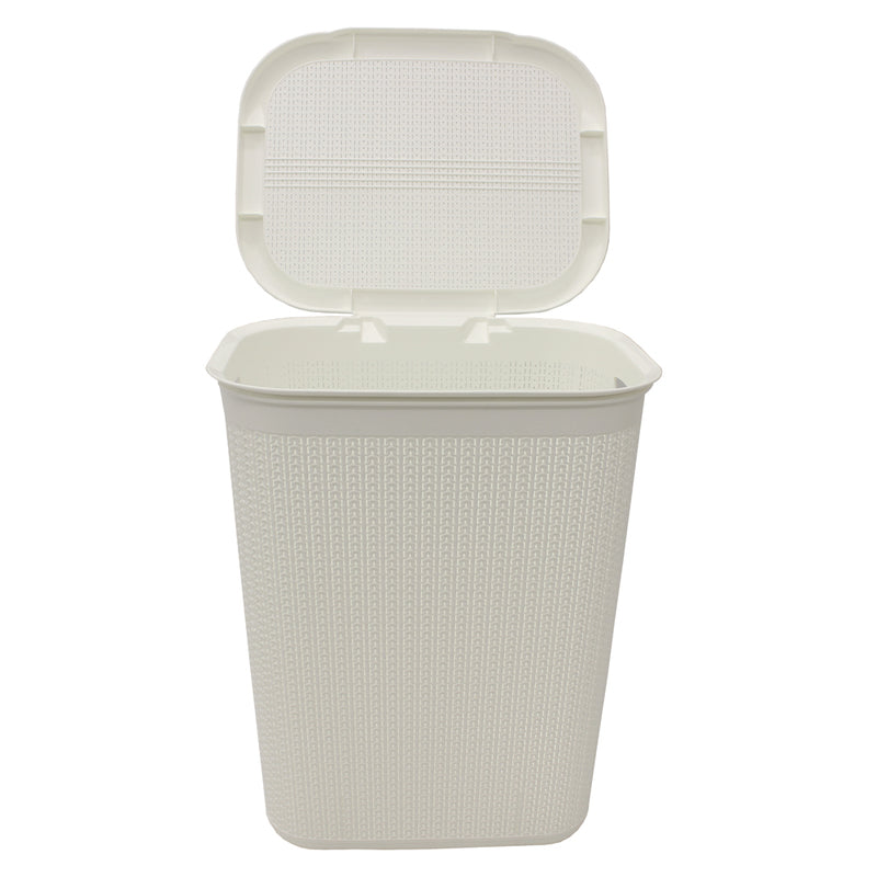 JVL Loop Laundry Basket Plastic Rectangular Lidded - 50 Litres