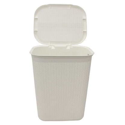 JVL Loop Laundry Basket Plastic Rectangular Lidded - 50 Litres