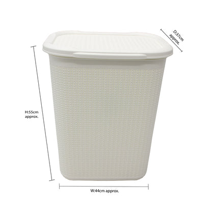 JVL Loop Laundry Basket Plastic Rectangular Lidded - 50 Litres