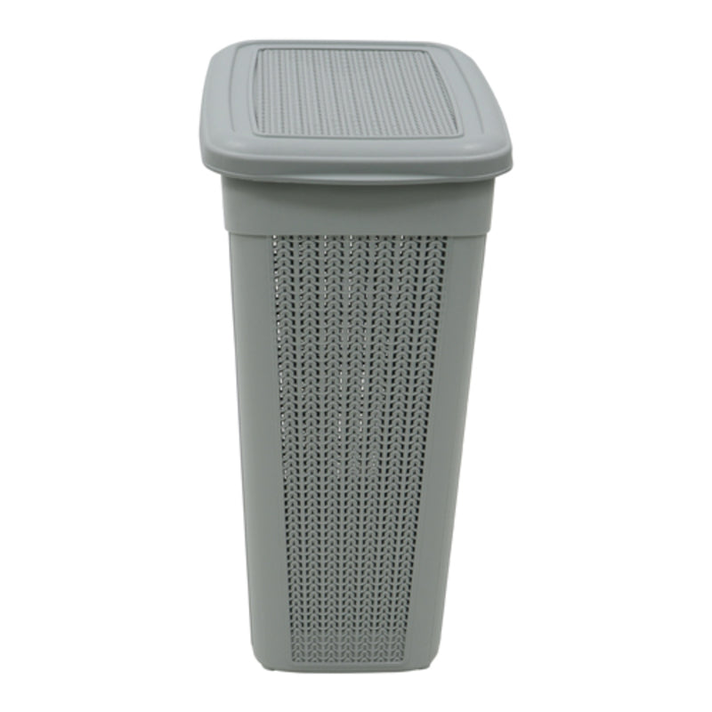JVL 43L Knit Design Slim Laundry Basket, H:55 x W:46 x D:29cm Approx