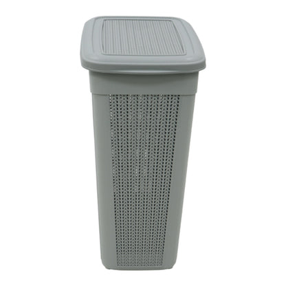 JVL 43L Knit Design Slim Laundry Basket, H:55 x W:46 x D:29cm Approx