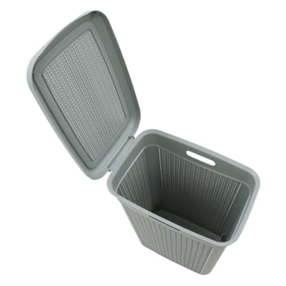 JVL 43L Knit Design Slim Laundry Basket, H:55 x W:46 x D:29cm Approx