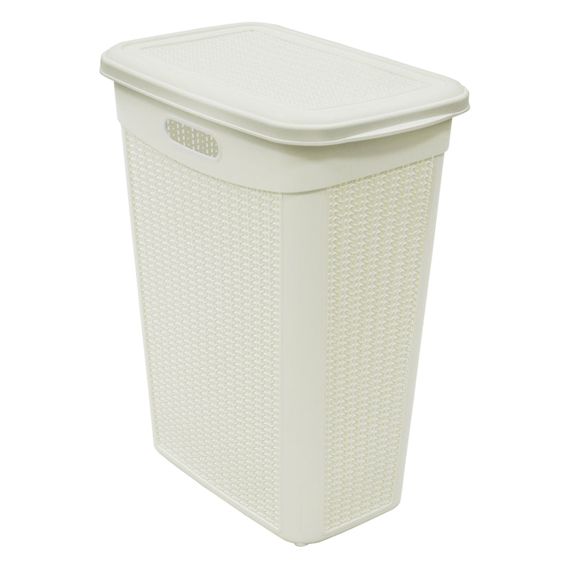 JVL 43L Knit Design Slim Laundry Basket, H:55 x W:46 x D:29cm Approx