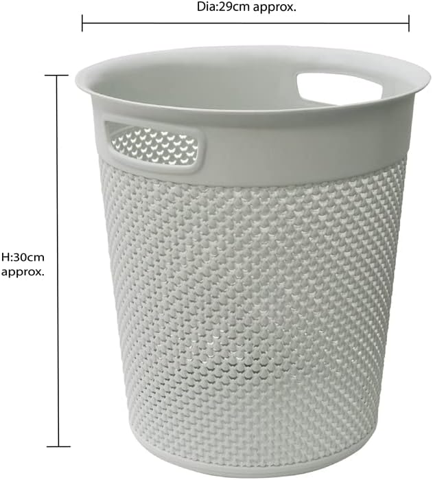 JVL Droplette Design Plastic Bin, 12L, 30 x 29cm approx.
