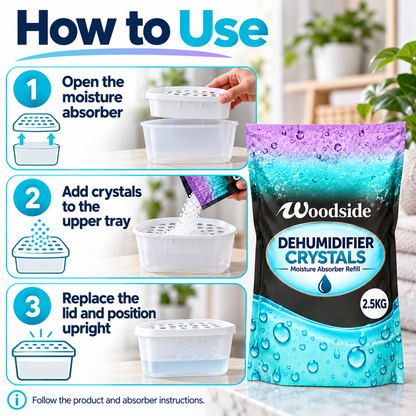 Moisture Absorber Trap Dehumidifier refill Crystals 2.5kg