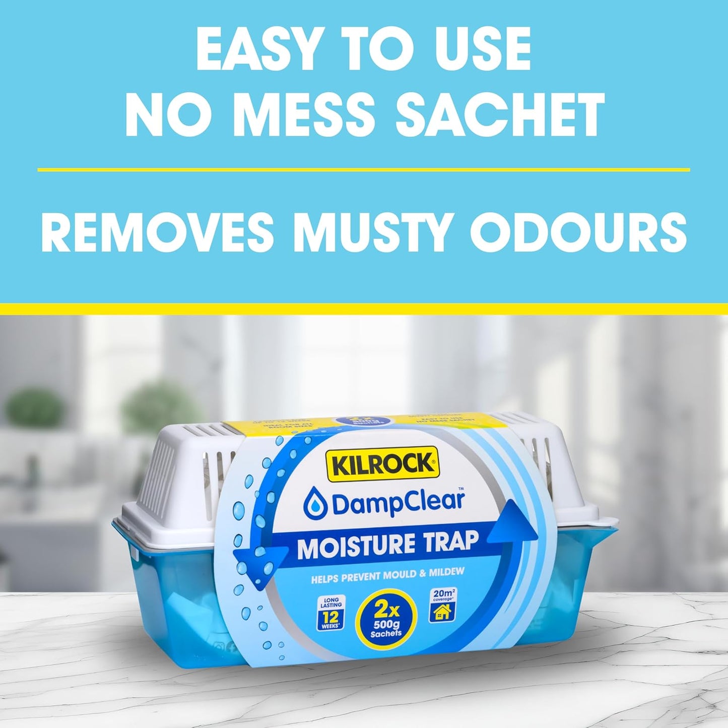 Kilrock Damp Clear Moisture Trap - 2X 500g Sachets