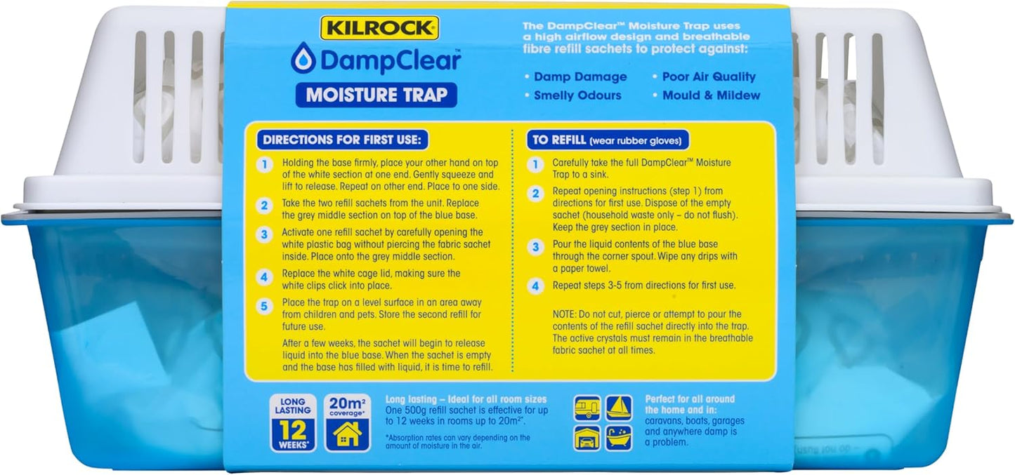 Kilrock Damp Clear Moisture Trap - 2X 500g Sachets